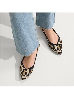 NIB ROTHYS Leopard Print Pointed Toe Women’s Flats DESERT CAT